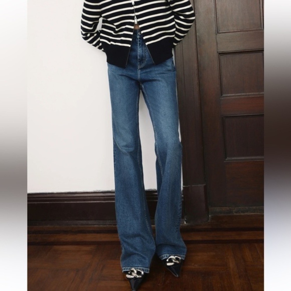 MO&Co Blue Staight Leg Flare Jeans Size